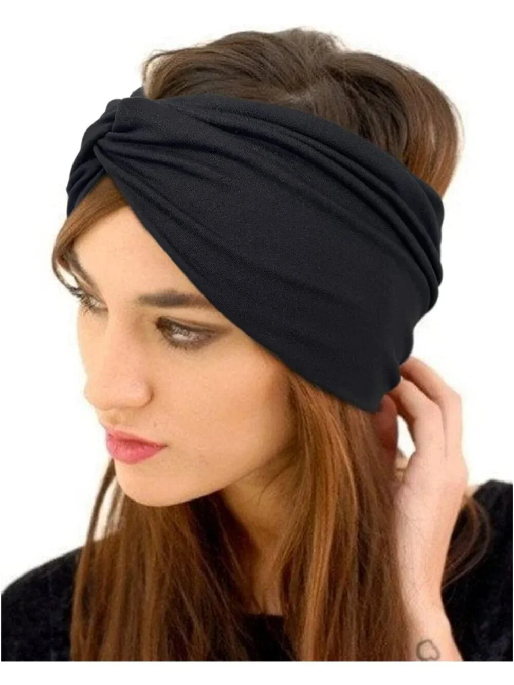 10 PCS Wide Hair Wraps for Women - Extra Stretch Turban Headbands for Sports